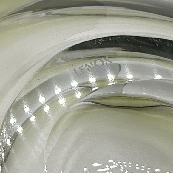 LENOX Organics Green Hue Centerpiece Bowl NON-LEAD CRYSTAL - Picture 8 of 9